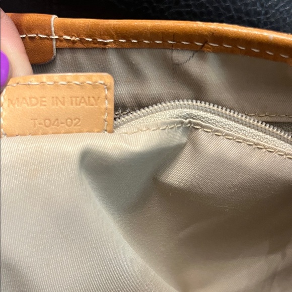 Burberry Cream and Tan Check Satchel with Leather Trim and Silver Hardware - Picture 14 of 14